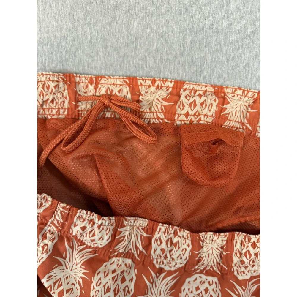 OP Ocean Pacific Shorts Men's XL/XG 40/42 Swim Trunks Orange Hawaiian Pineapple